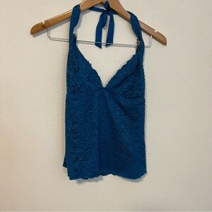 Mossimo Blue Lace Bathing Suit Top or Halter Top Sz Sm